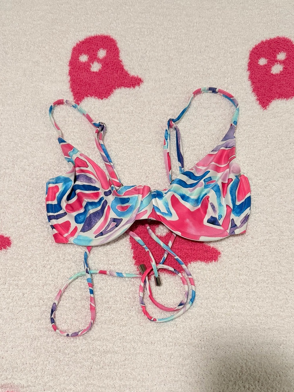 Watercolors By Kenny Flowers Bathing Suit Top - Size L